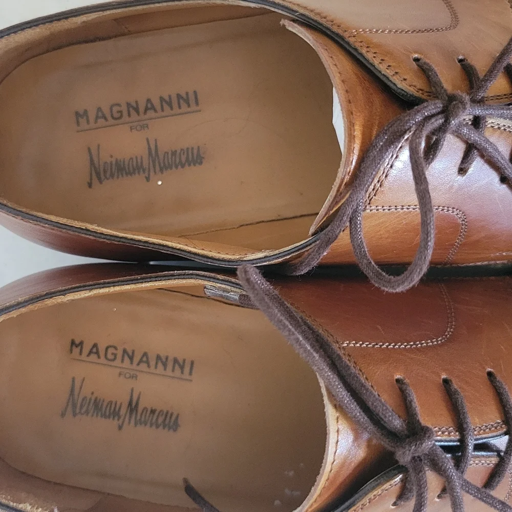 MAGNANNI Ombre Brown Leather Dress Shoes Made Spain 10M